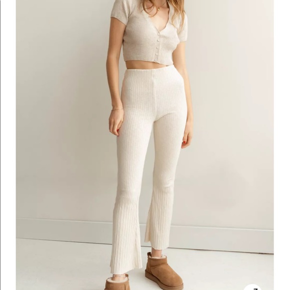 Urban Outfitters Pants - Urban outfitters UO Rosie ribbed flare knit pants